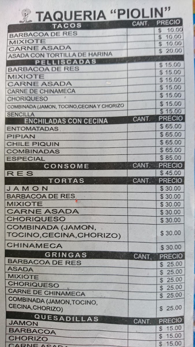 Taqueria El Piolin Menu - Image 4